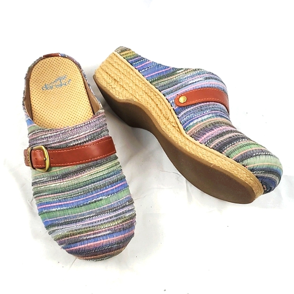 Dansko Jute Pro Colorful Artisan Weave Clog Mule